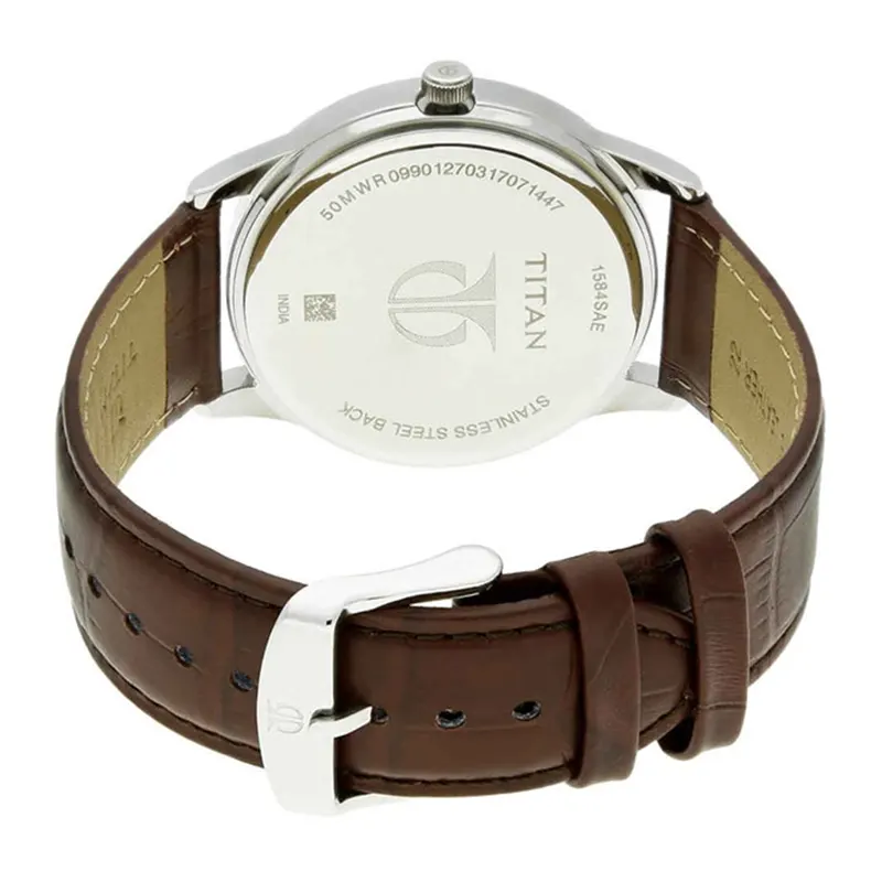 Titan Workwear Leather Strap Men's Watch- 1584SL04